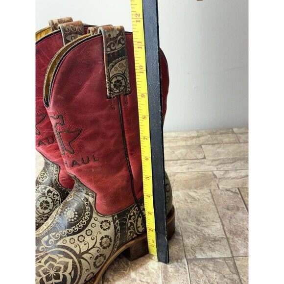 Tin Haul American Women Cowboy Boots Square Toe Western Leather Boots Size 8.5 - Picture 9 of 16